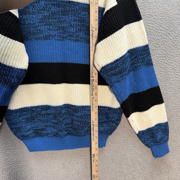 Vintage Sweater Graphix Sweater Adult Medium Multicolor Striped Knit Grandpa 90s - Picture 4 of 9